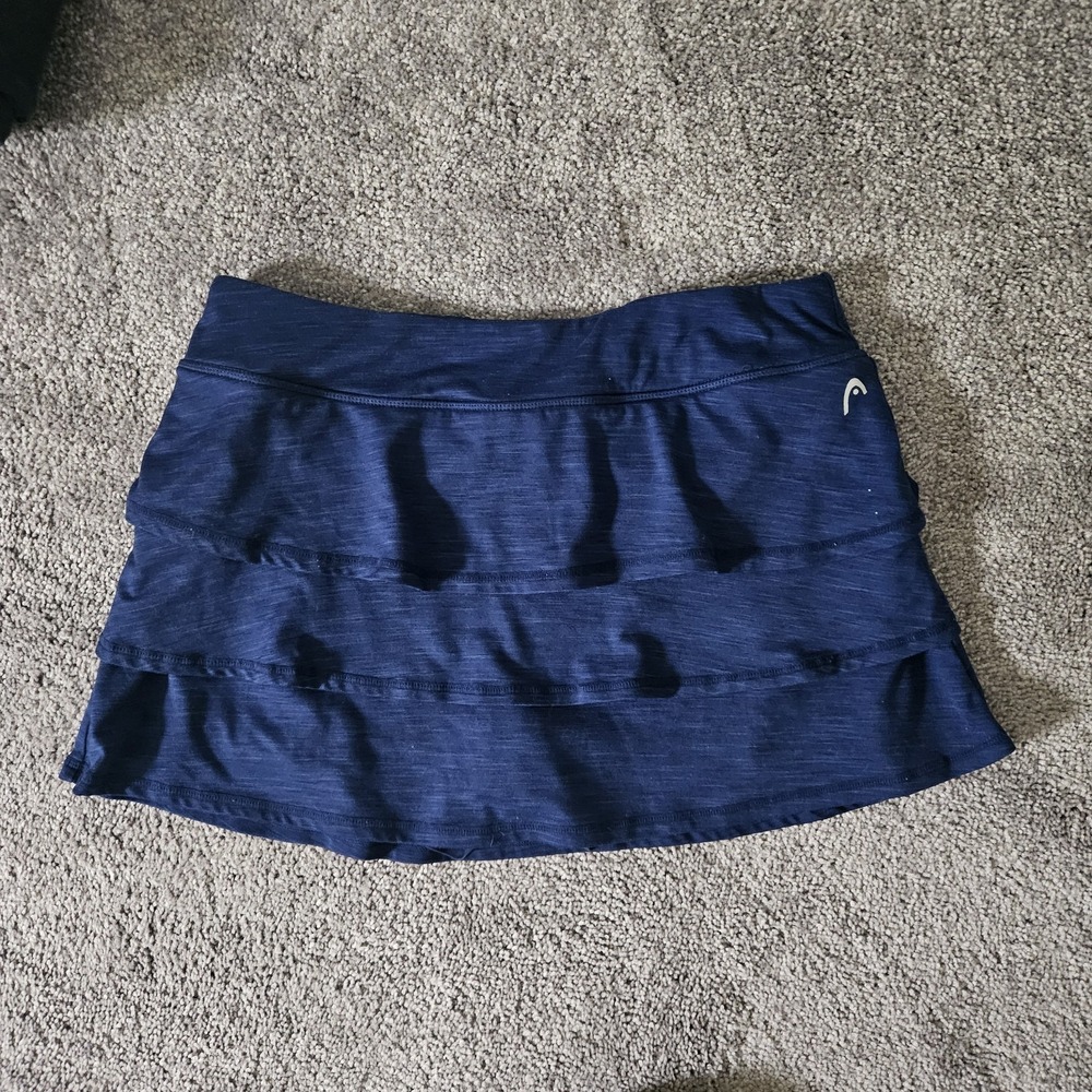 Tennis Pickleball Skort Skirt Head Tiered Scalloped Shorts Stretch Pockets Large